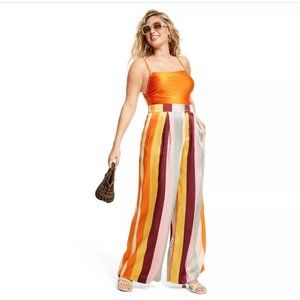 Women's Mixed Vertical Stripe Print Wide Leg Pants - Fe Noel x Target